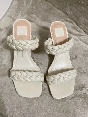 Dolce Vita Women’s White Braided Slide Sandals